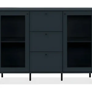Buffet 3 Cassetti 2 Porte Vetrate Blu Navy L120 cm - BOGOTA