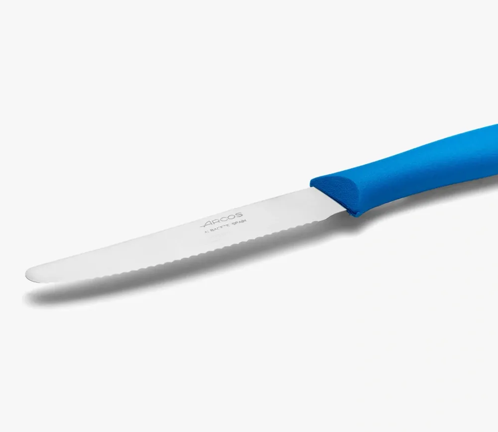 Coltello Tavola Colore Blu Seghettato Serie Nova 110 mm