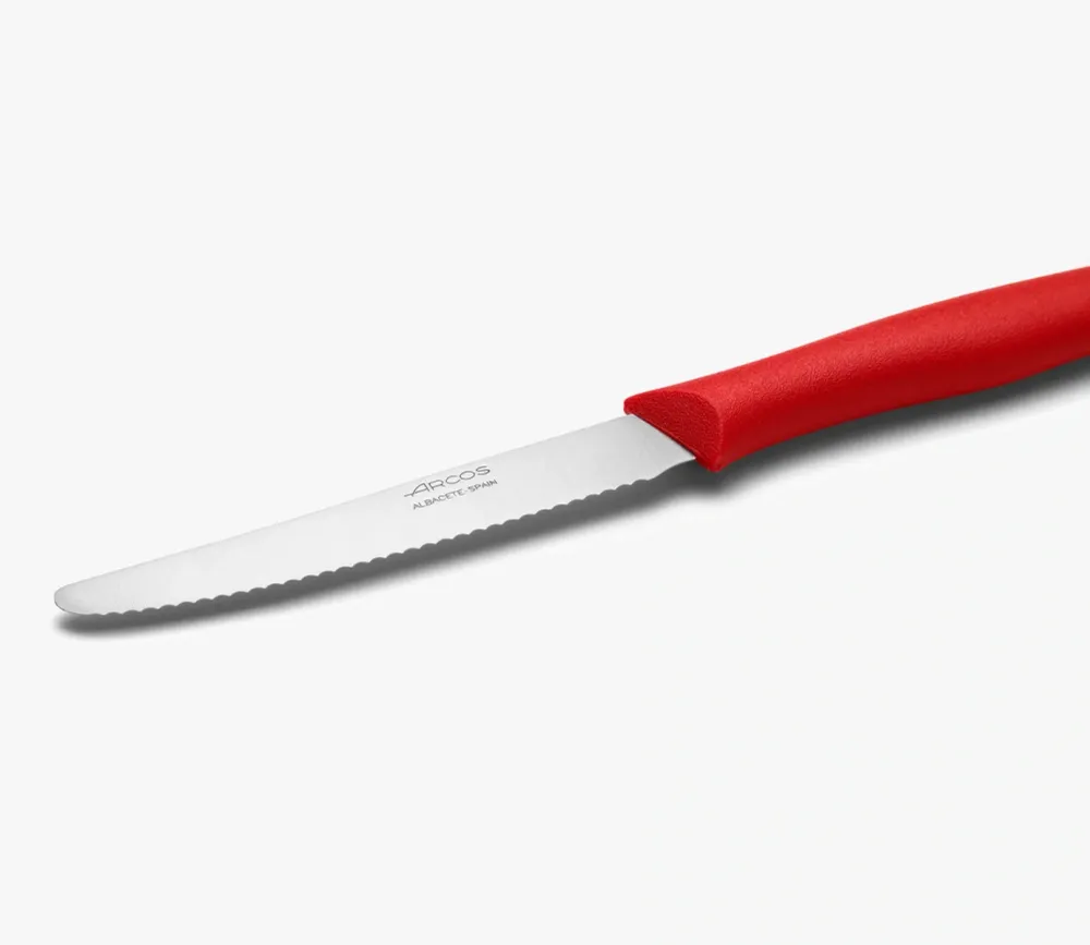 Coltello Tavola Colore Rosso Seghettato Serie Nova 110 mm