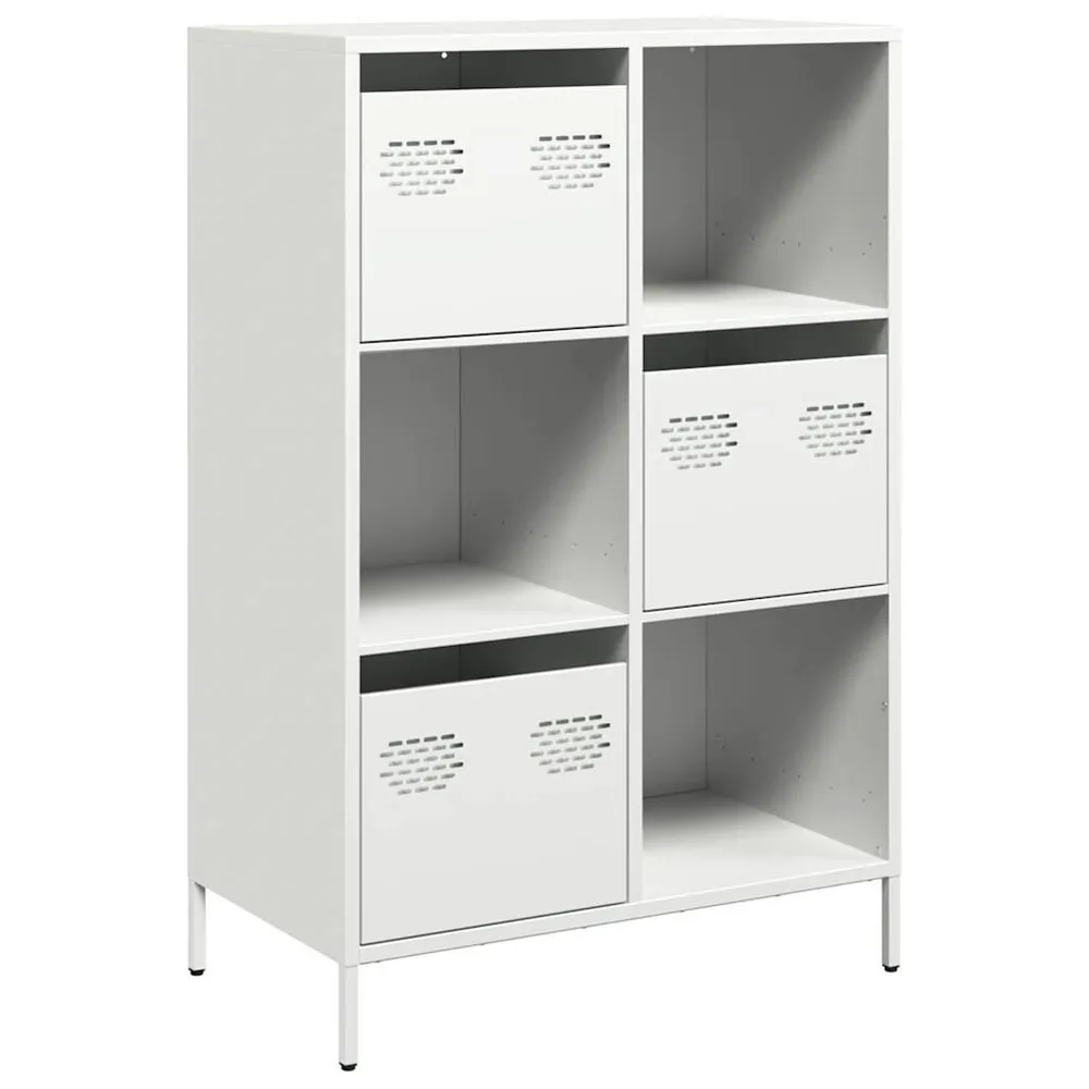 Credenza Bianca 68x39x103,5 cm Acciaio