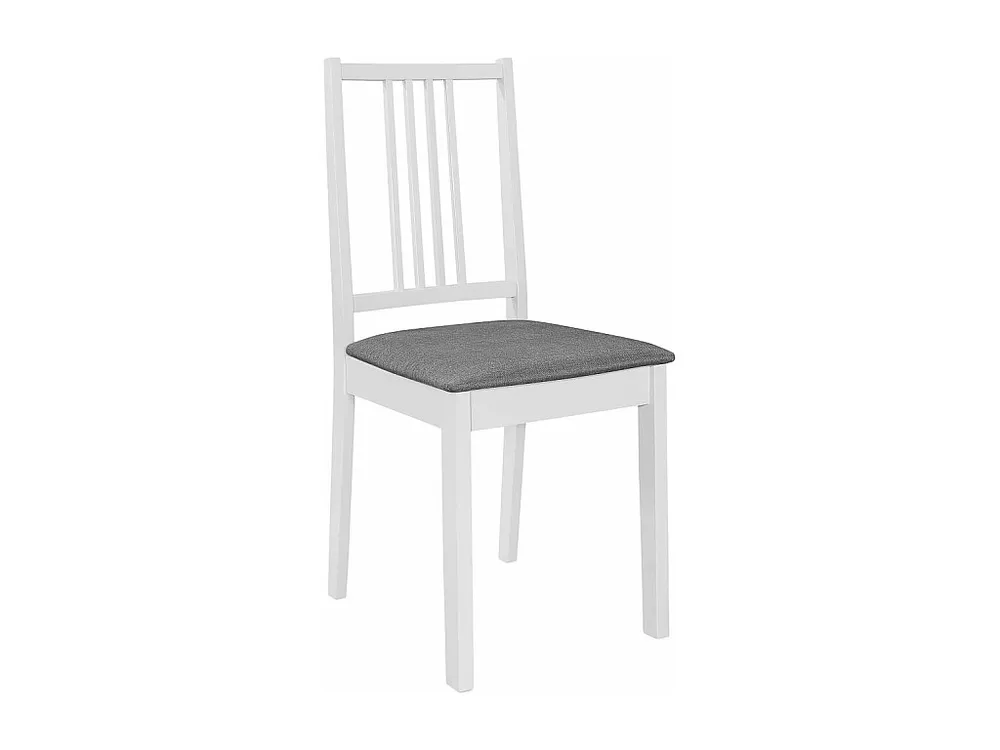 Sedie da Pranzo con Cuscini 4 pz Bianche Legno Massello