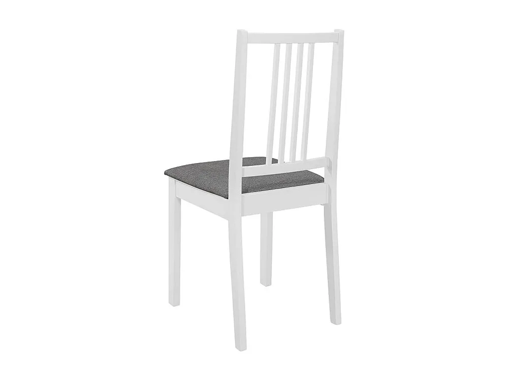 Sedie da Pranzo con Cuscini 4 pz Bianche Legno Massello