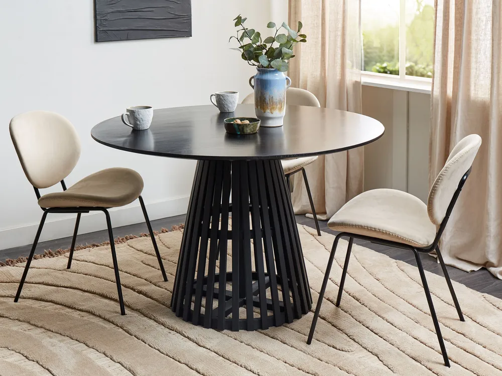 Tavolo da pranzo legno di acacia nero ⌀ 120 cm MESILLA
