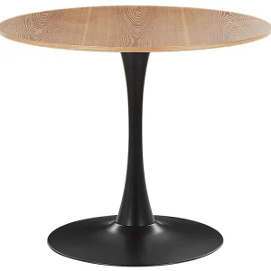 Tavolo da pranzo legno trasparente e nero ⌀ 90 cm BOCA