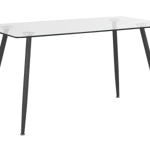 Tavolo da pranzo vetro trasparente e nero 140 x 80 cm MIDLAND