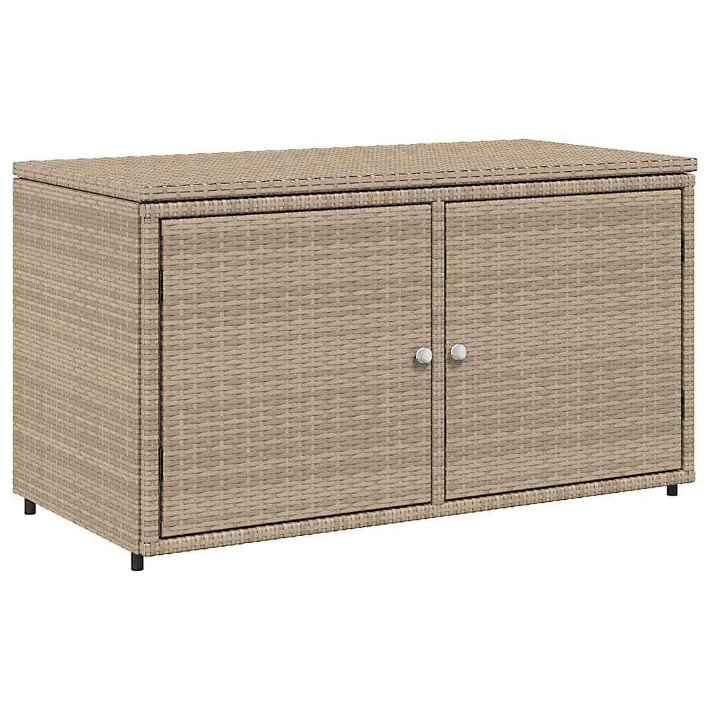 Armadietto Portaoggetti Giardino Panna 110x55x60,5cm Polyrattan