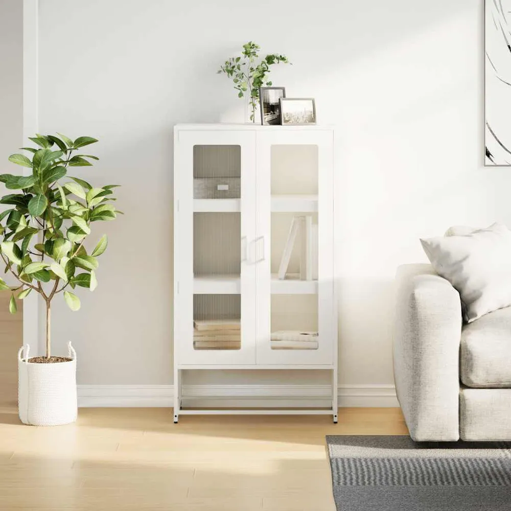 Credenza Bianca 68x39x123 cm Acciaio