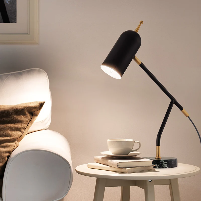 Lampada da comodino cupola marmo Lampada da comodino contemporanea 1 lampadina ottone/nero per sala studio