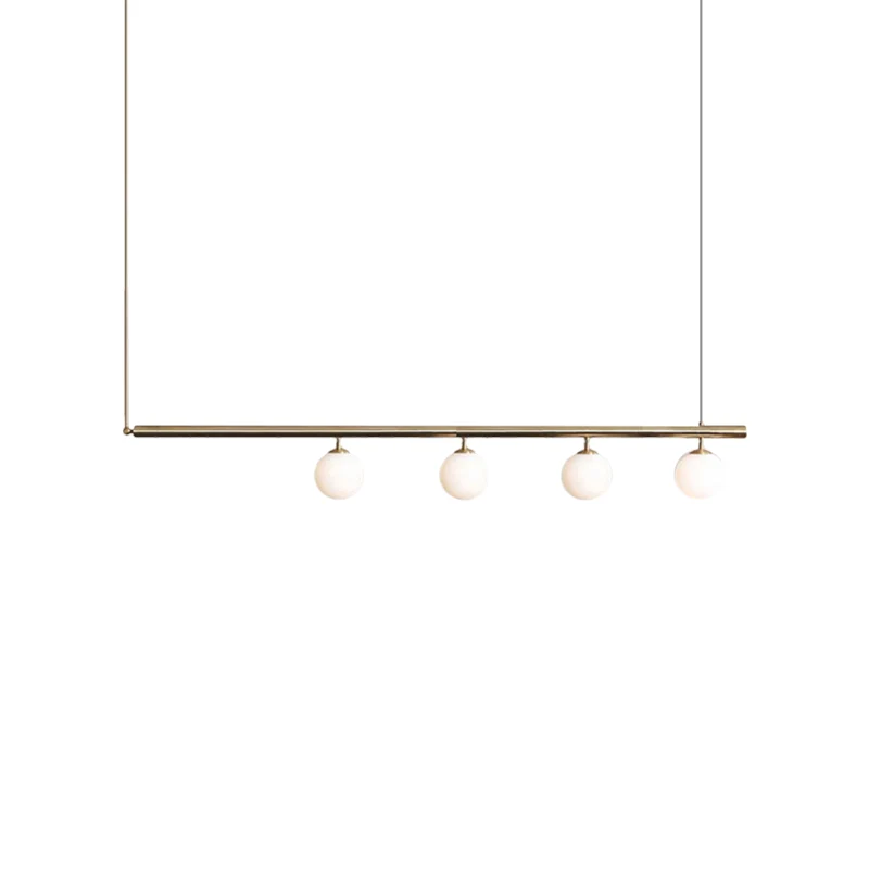 Lampadario lineare post contemporaneo con paralume bolle, paralume vetro, finitura dorata, lampada sospensione per sala da...