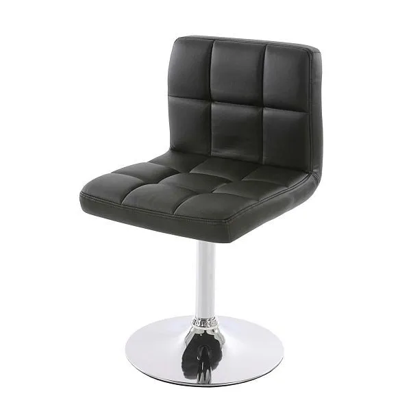 Sedia da pranzo Mendler Kavala sedia da cucina girevole ecopelle nera base cromata 74404