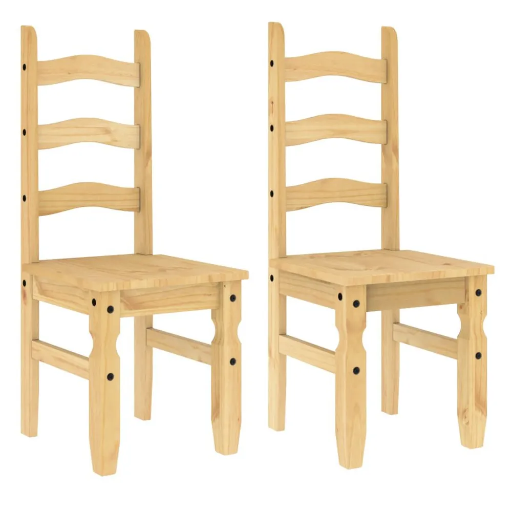 Sedie da Pranzo 2 pz Corona 42x47x107 cm Legno Massello di Pino con Design Moderno