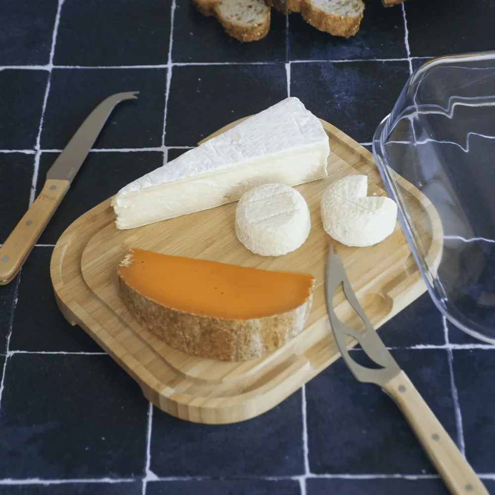 Server per formaggio con coperchio vetro di ciottoli