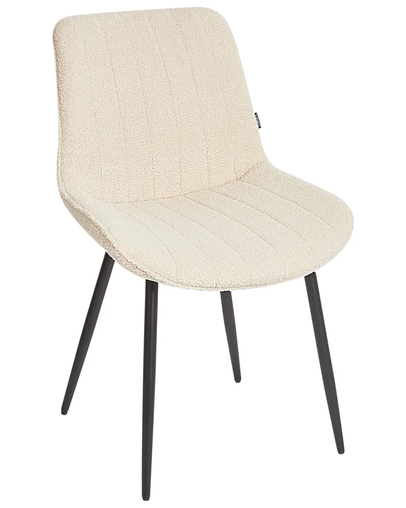 Set 2 Boucle Dining Chairs Light Camoscio DUBROVNIK