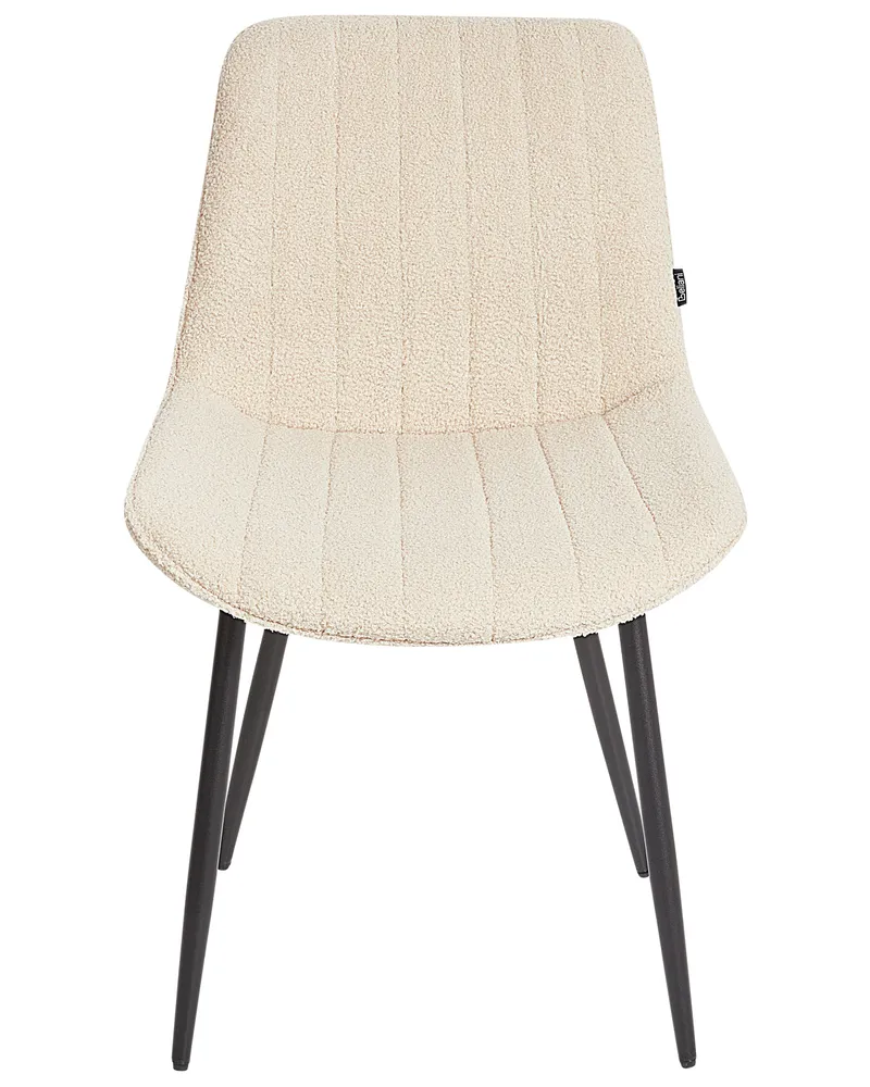 Set 2 Boucle Dining Chairs Light Camoscio DUBROVNIK