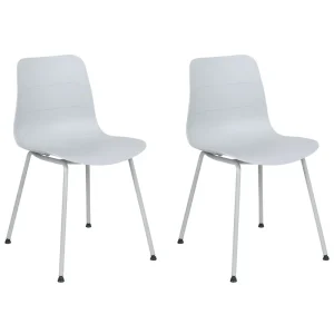 Set 2 Dining Chairs Light Grey LOOMIS