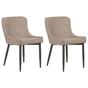 Set 2 Dining Chairs Taupe EVERLY