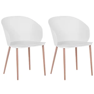 Set 2 Dining Chairs White BLAYKEE
