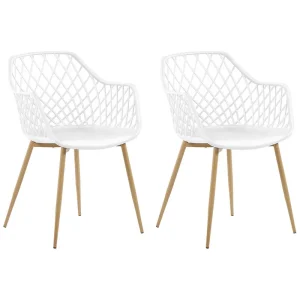 Set 2 Dining Chairs White NASHUA