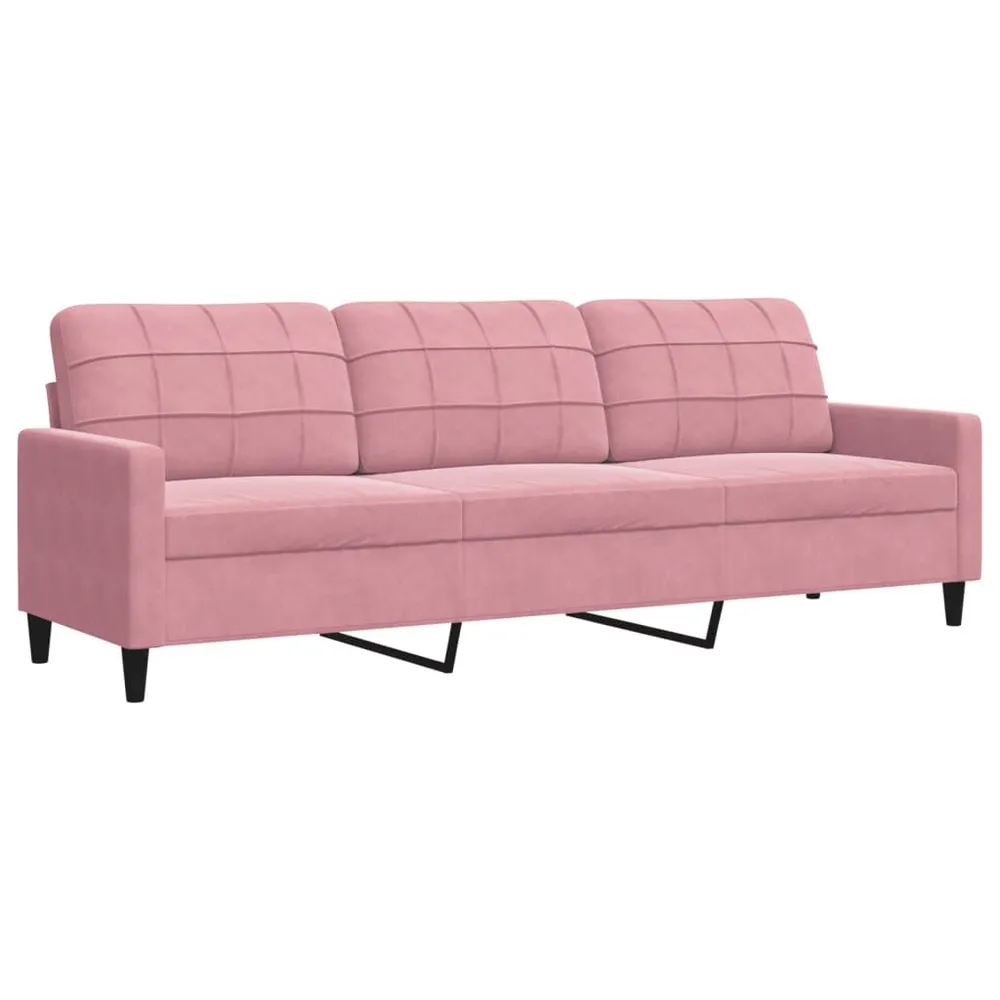 Set di Divani 2 pz con Cuscini e Rinforzi rosa Velluto