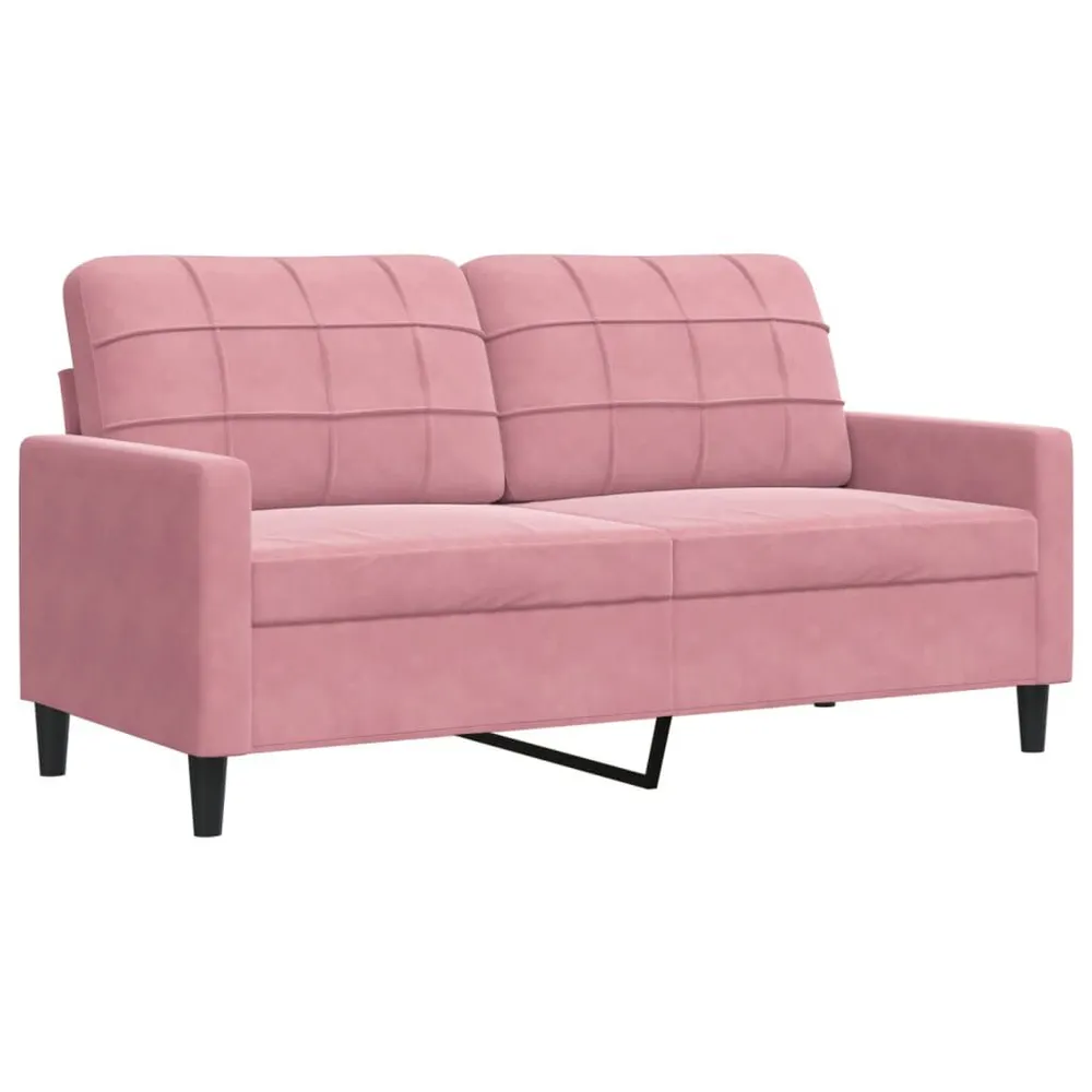 Set di Divani 2 pz con Cuscini e Rinforzi rosa Velluto
