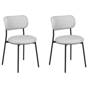 Set 2 Fabric Dining Chairs Grey CASEY