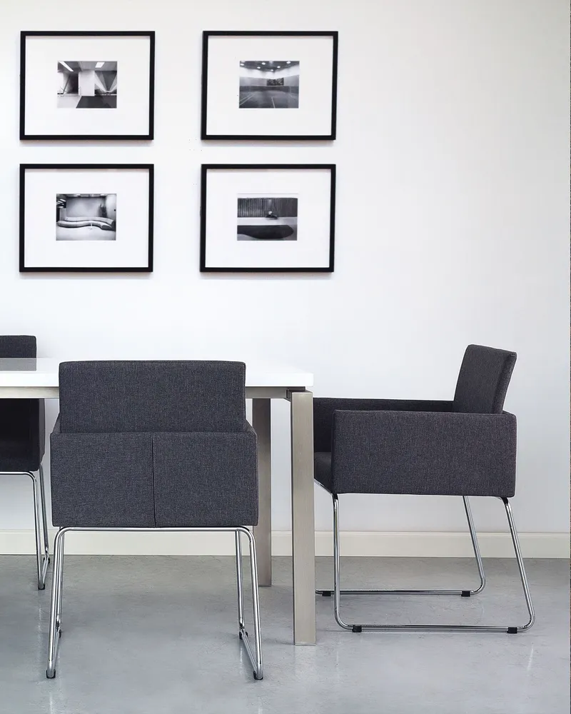 Set 2 Fabric Dining Chairs Grey GOMEZ