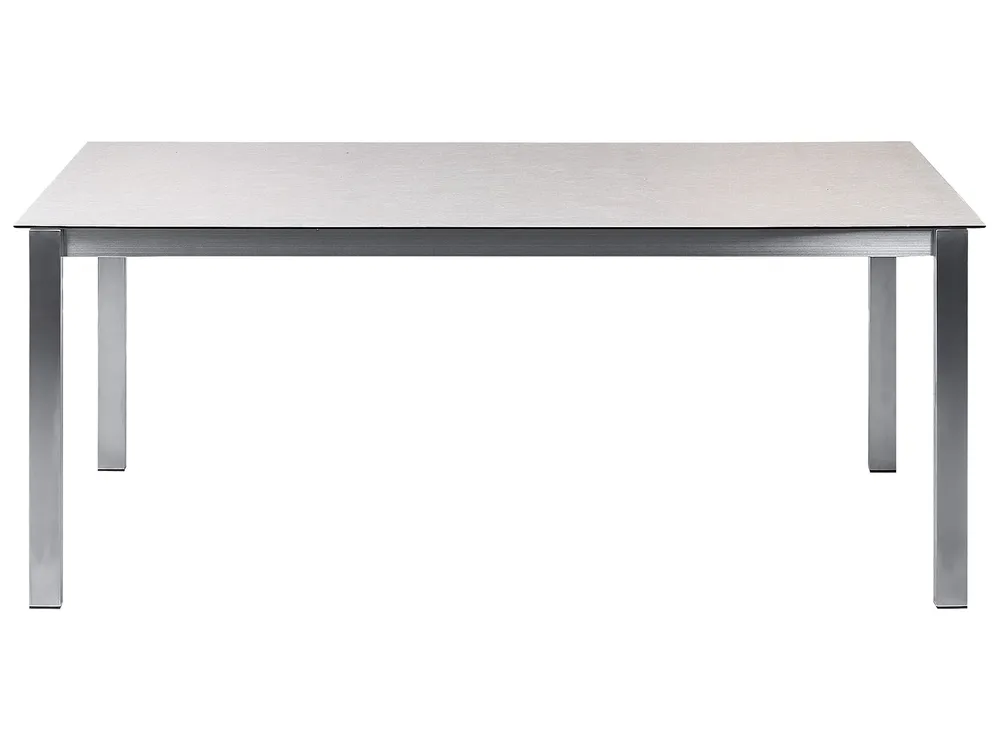 Set da giardino 6 posti vetro temperato bianco e metallo 180 cm COSOLETO