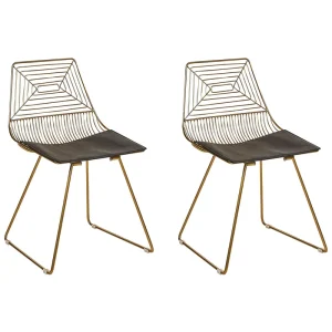 Set 2 Metallico Accent Chairs Gold BEATTY