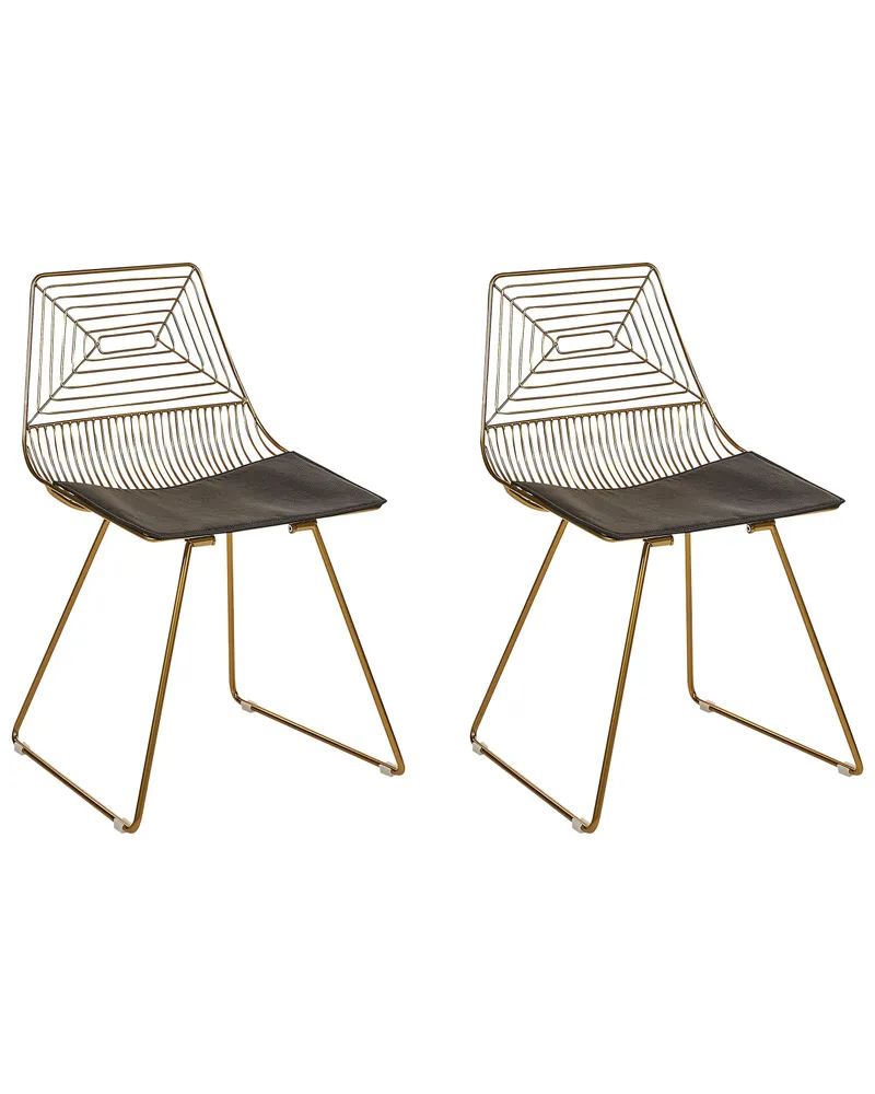 Set 2 Metallico Accent Chairs Gold BEATTY