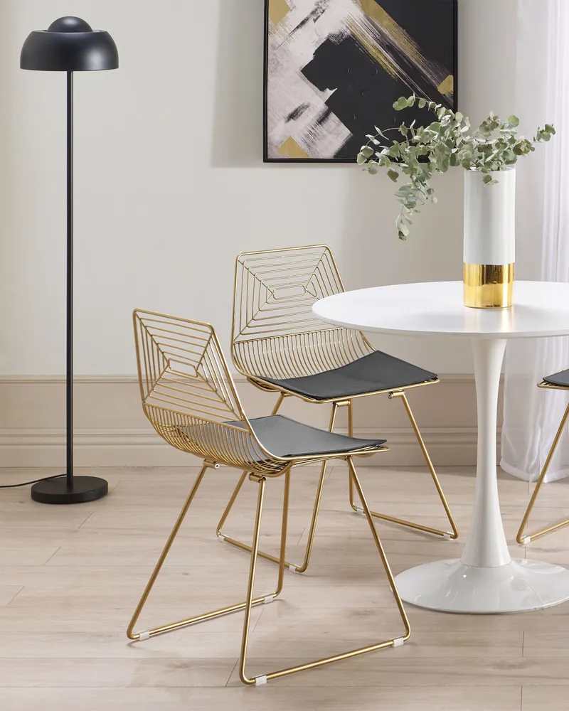Set 2 Metallico Accent Chairs Gold BEATTY