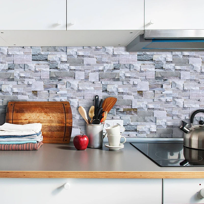 Set di pannelli per carta da parati mattoni, rivestimento murale per sala da pranzo campagna, 11,6 piedi quadrati