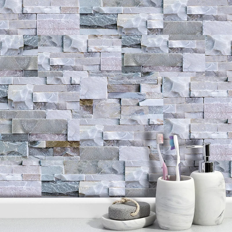 Set di pannelli per carta da parati mattoni, rivestimento murale per sala da pranzo campagna, 11,6 piedi quadrati