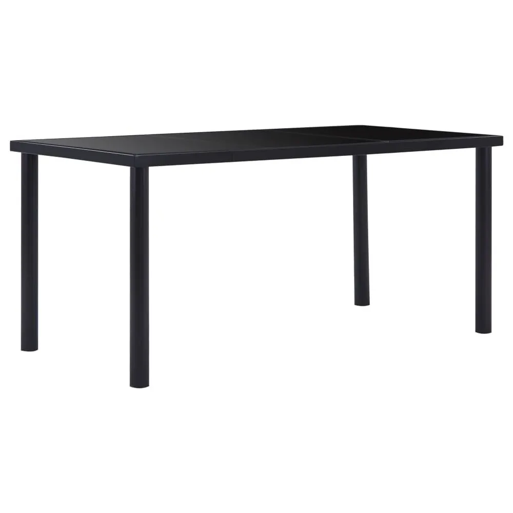 Set Sala da Pranzo 7 pz Similpelle Nero