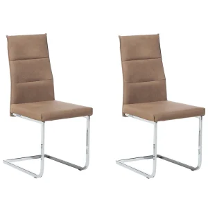 Set di 2 sedie finta pelle crema ROCKFORD