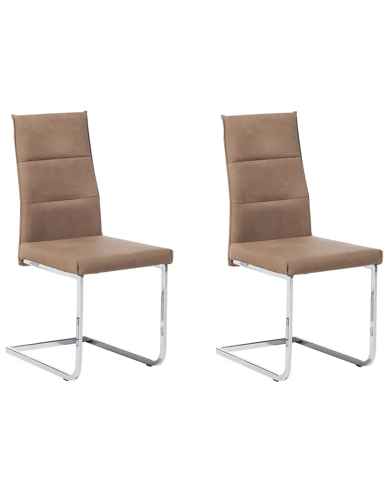 Set di 2 sedie finta pelle crema ROCKFORD