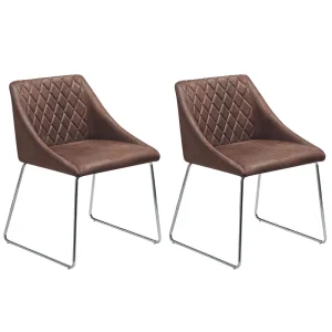 Set di 2 sedie marrone cupo ARCATA