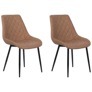 Set da 2 sedie pelle sintetica marrone MARIBEL