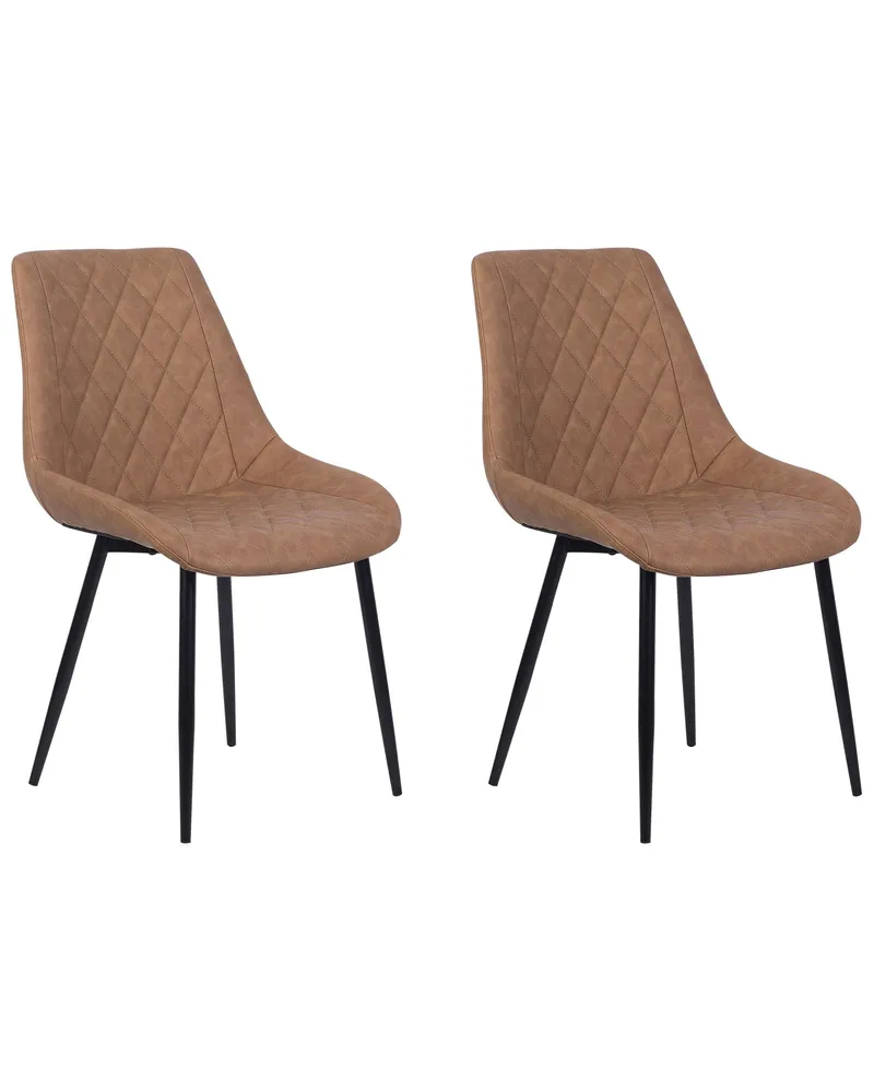 Set da 2 sedie pelle sintetica marrone MARIBEL