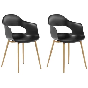 Set di 2 sedie plastica nero UTICA
