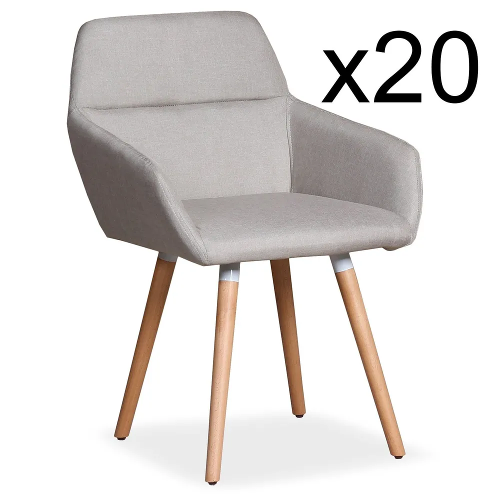 Set di 20 sedie / poltrone scandinave Frida tessuto camoscio