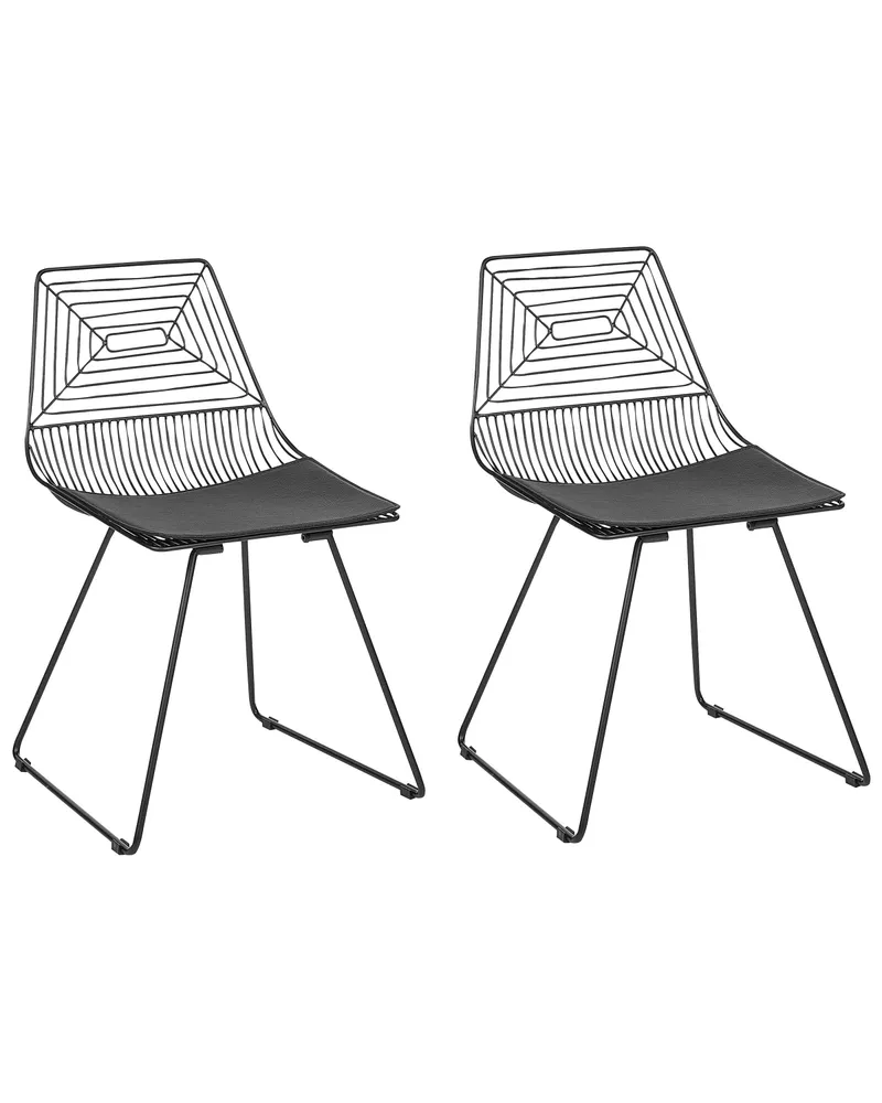 Set di 2 sedie da pranzo BEATTY Metallo Nero