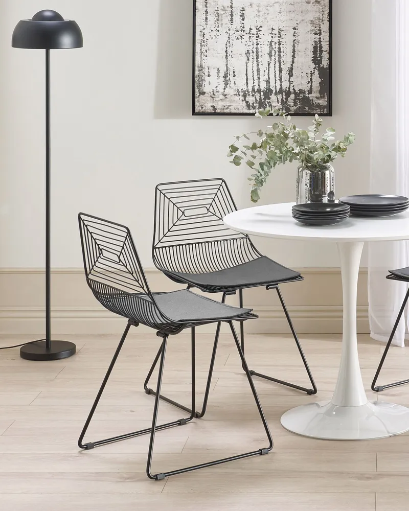 Set di 2 sedie da pranzo BEATTY Metallo Nero