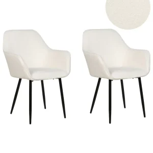 Set di 2 sedie da pranzo bouclé bianco ALDEN