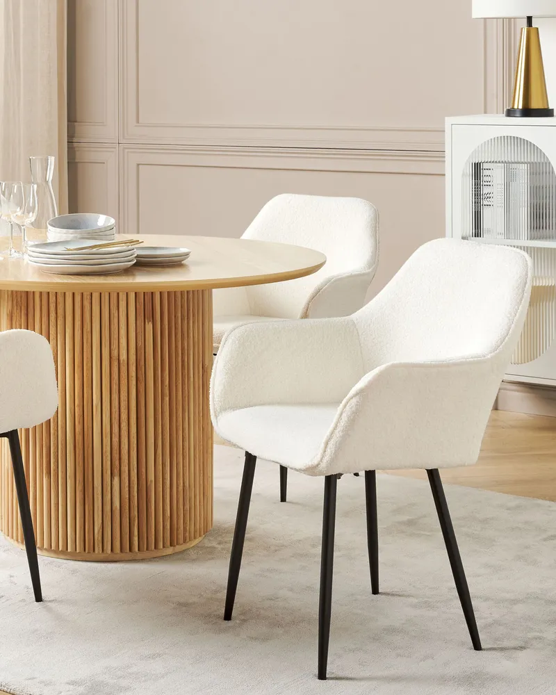Set di 2 sedie da pranzo bouclé bianco ALDEN