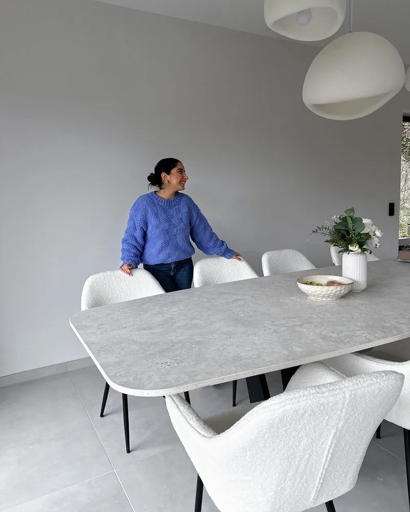Set di 2 sedie da pranzo bouclé bianco ALDEN