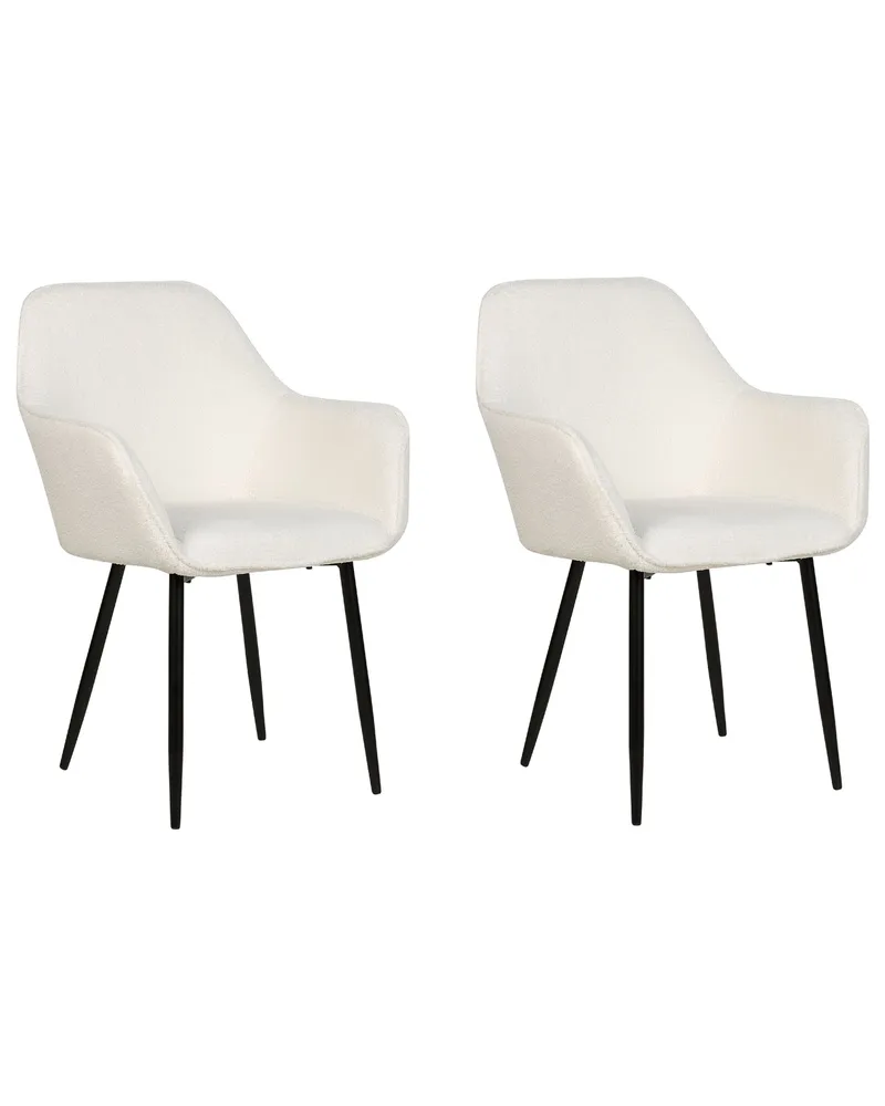 Set di 2 sedie da pranzo bouclé bianco ALDEN