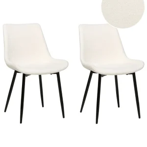 Set di 2 sedie da pranzo bouclé bianco AVILLA