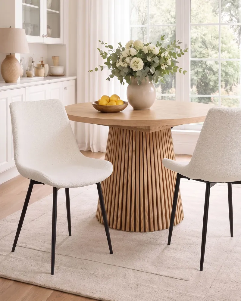 Set di 2 sedie da pranzo bouclé bianco AVILLA