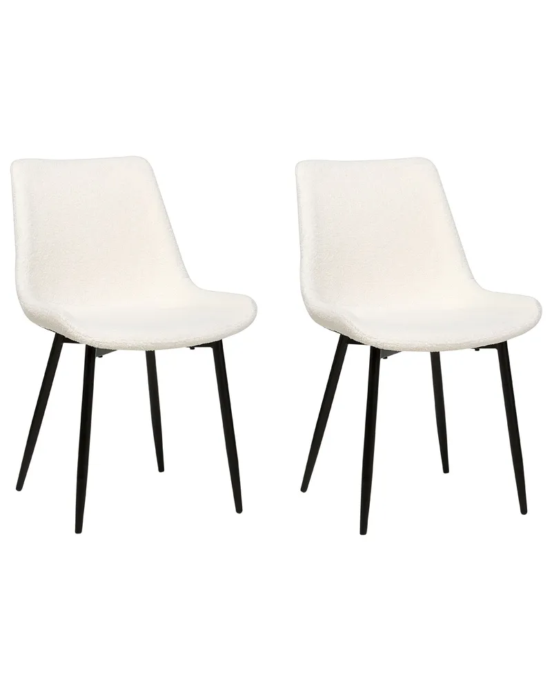 Set di 2 sedie da pranzo bouclé bianco AVILLA