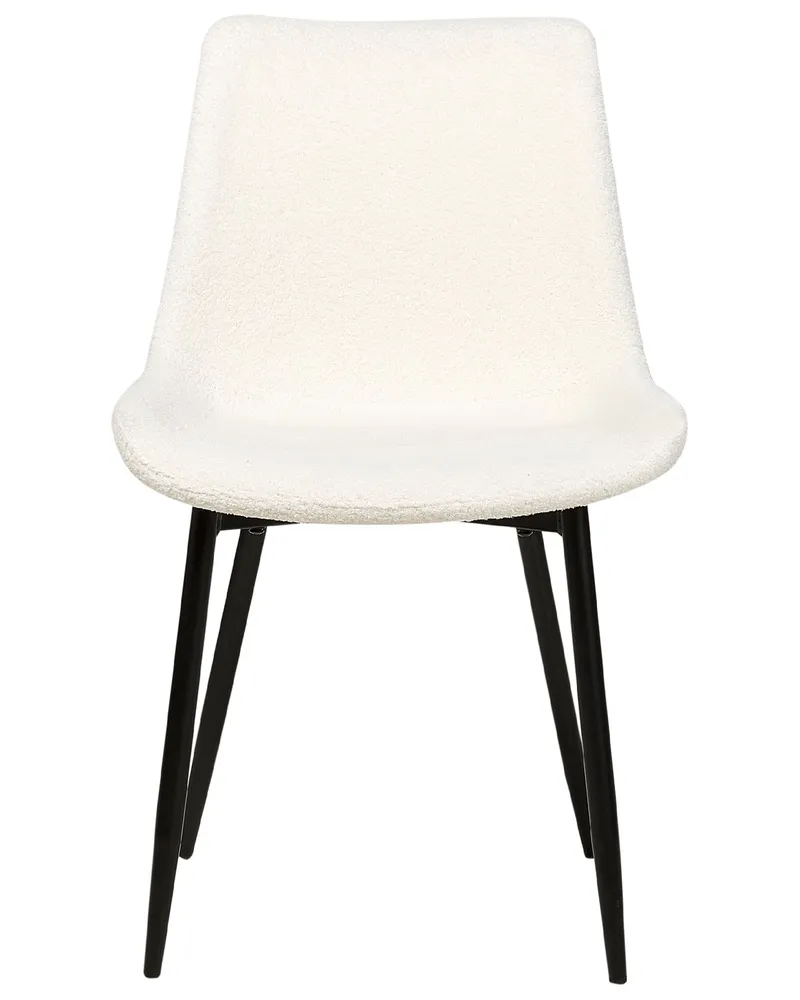 Set di 2 sedie da pranzo bouclé bianco AVILLA